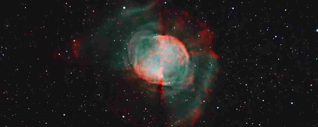 La nebulosa Dumbbell con filtro Narrowband