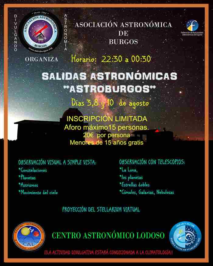 SALIDAS ASTRONÓMICAS/ASTROBURGOS-CAL