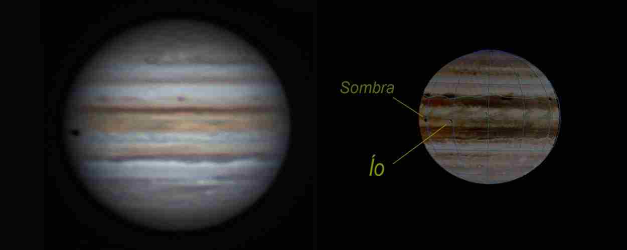 Júpiter, tránsito de Ío y su sombra